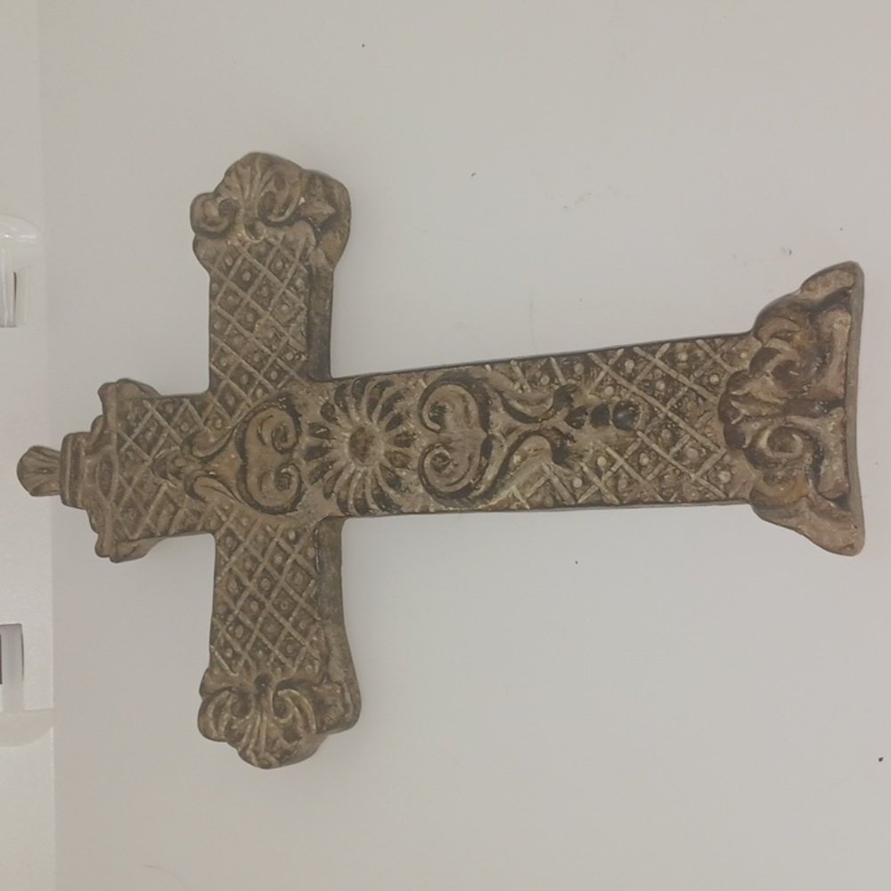 Cross made of red clay